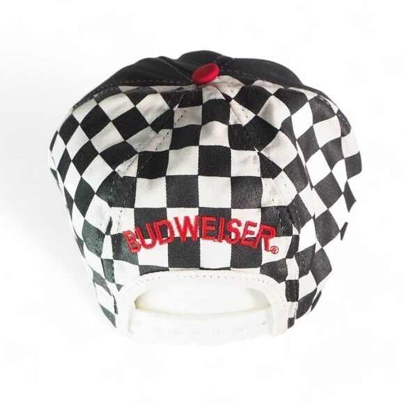 Budweiser Racing Vintage 90s NASCAR Checkerboard Snapback Hat OS - Picture 3 of 7